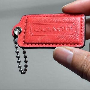 Coach Melon Hang Tag, Fob Hangtag Purse Charm Accessory Gold Tone Chain 0821